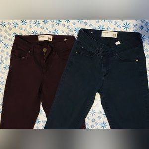 Garage 2 pairs - Marine Blue & Burgundy / 2 pairs Jeans Bleu Marine & Bourgogne